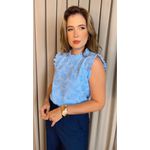Blusa Feminina Em Lese 3D Delicada - Azul - Cod 329