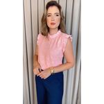 Blusa Feminina Em Lese 3D Delicada - Rosa - Cod 329