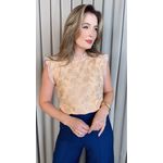 Blusa Feminina Em Lese 3D Delicada - Nude - Cod 329