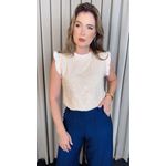 Blusa Feminina Em Lese 3D Delicada - Off White - Cod 329