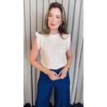 Blusa Feminina Em Lese 3D Delicada - Off White - Cod 329
