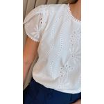 Blusa Feminina Em Lese Delicada - Branco - Cod 328
