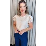 Blusa Feminina Em Lese Delicada - Off White - Cod 328