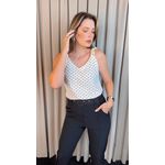 Blusa Feminina Clássica Em Poá - Branca - Cod 318