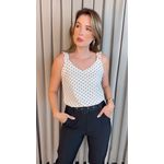 Blusa Feminina Clássica Em Poá - Branca - Cod 318