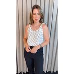 Blusa Feminina Clássica Em Poá - Branca - Cod 318