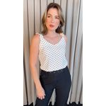 Blusa Feminina Clássica Em Poá - Branca - Cod 318