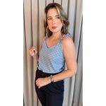 Blusa Feminina Clássica Em Poá - Azul - Cod 318