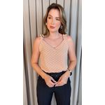Blusa Feminina Clássica Em Poá - Nude - Cod 318