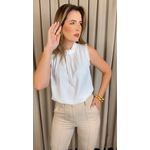 Blusa Feminina Clássica Com Detalhes De Pregas - Branca - Cod 319