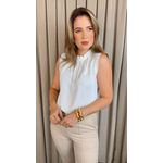 Blusa Feminina Clássica Com Detalhes De Pregas - Branca - Cod 319