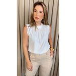 Blusa Feminina Clássica Com Detalhes De Pregas - Branca - Cod 319