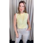 Blusa Feminina Clássica Com Detalhes De Pregas - Amarela - Cod 319