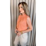 Blusa Feminina Clássica Com Detalhes De Pregas - Coral - Cod 319