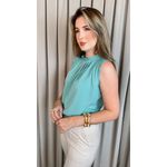 Blusa Feminina Clássica Com Detalhes De Pregas - Verde - Cod 319