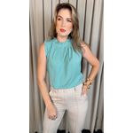 Blusa Feminina Clássica Com Detalhes De Pregas - Verde - Cod 319