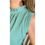 Blusa Feminina Clássica Com Detalhes De Pregas - Verde - Cod 319