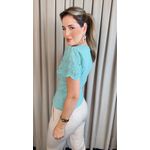 T-shirt Feminina Com Detalhe Na Manga - Verde - Cod 320