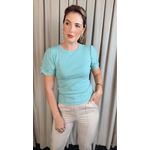 T-shirt Feminina Com Detalhe Na Manga - Verde - Cod 320