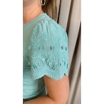 T-shirt Feminina Com Detalhe Na Manga - Verde - Cod 320