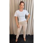 T-shirt Feminina Com Detalhe Na Manga - Branco - Cod 320