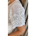 T-shirt Feminina Com Detalhe Na Manga - Branco - Cod 320