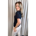 T-shirt Feminina Com Detalhe Na Manga - Preto - Cod 320