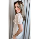 T-shirt Feminina Com Detalhe Na Manga - Off White - Cod 320