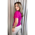 T-shirt Feminina Com Detalhe Na Manga - Pink - Cod 320
