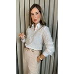 Camisa Feminina Manga Longa Bordada - Cod: 316 - Off-White