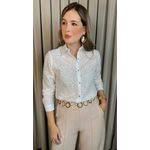 Camisa Feminina Manga Longa Bordada - Cod: 316 - Off-White