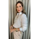 Camisa Feminina Manga Longa Bordada - Cod: 316 - Off-White