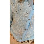 Camisa Feminina Manga Longa Bordada - Cod: 316 - Azul