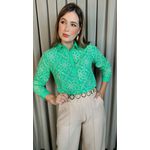 Camisa Feminina Manga Longa Bordada - Cod: 316 - Verde