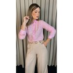 Camisa Feminina Manga Longa Bordada - Cod: 316 - Rosa