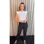 Blusa Feminina com Aplicação em Crochê- Branco - Cód 317