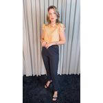 Blusa Feminina com Aplicação em Crochê- Nude - Cód 317