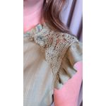 Blusa Feminina com Aplicação em Crochê-Verde - Cód 317