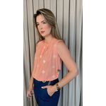 Blusa Feminina Delicada Bordada - Coral - Cod 313