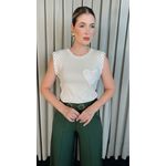 Regata Feminina Bordada Delicada - Cod 315 - Off White