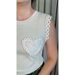 Regata Feminina Bordada Delicada - Cod 315 - Off White