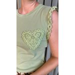 Regata Feminina Bordada Delicada - Cod 315 - Verde