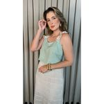 Regata Feminina Bordada Flor - Cod 314 - Verde