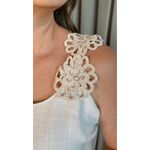 Regata Feminina Bordada Flor - Cod 314 - Off White