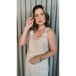 Regata Feminina Bordada Flor - Cod 314 - Nude