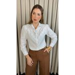 Camisa Feminina Bordada Flor - Cod: 323 - Branco