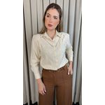 Camisa Feminina Bordada Flor - Cod: 323 - Nude