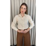 Camisa Feminina Bordada Flor - Cod: 323 - Nude