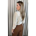 Camisa Feminina Bordada Flor - Cod: 323 - Nude