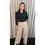 Camisa Feminina Bordada Flor - Cod: 323 - Preto